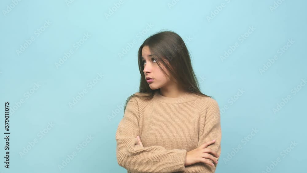 Young cute woman tired of a repetitive task Young cute woman tired of a repetitive task