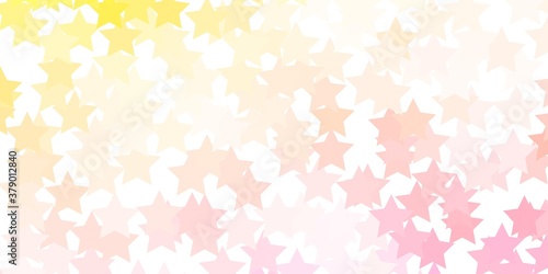 Wallpaper Mural Light Orange vector background with small and big stars. Blur decorative design in simple style with stars. Theme for cell phones. Torontodigital.ca