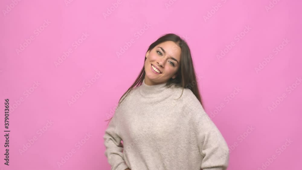 Young cute woman confident keeping hands on hips Young cute woman confident keeping hands on hips