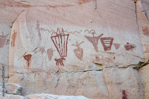 Native American paintings in the great gallery Canyonlands National Park