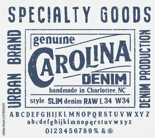 Craft retro vintage typeface design. Youth fashion type.