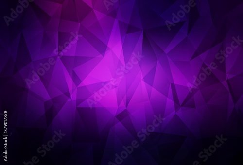 Dark Purple, Pink vector polygonal background. © smaria2015