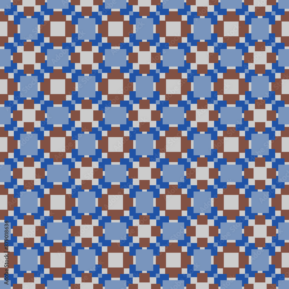 Vector seamless pattern texture background with geometric shapes, colored in blue, brown, grey colors. Vector seamless pattern texture background with geometric shapes, colored in blue, brown, grey colors.