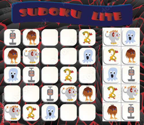 Sudoku lite with colorful monsters images
