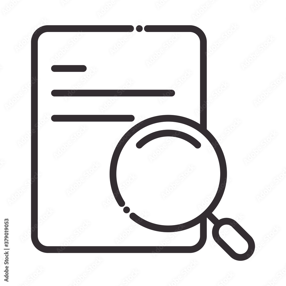 search icon, document data network magnifier thin line icon search icon, document data network magnifier thin line icon