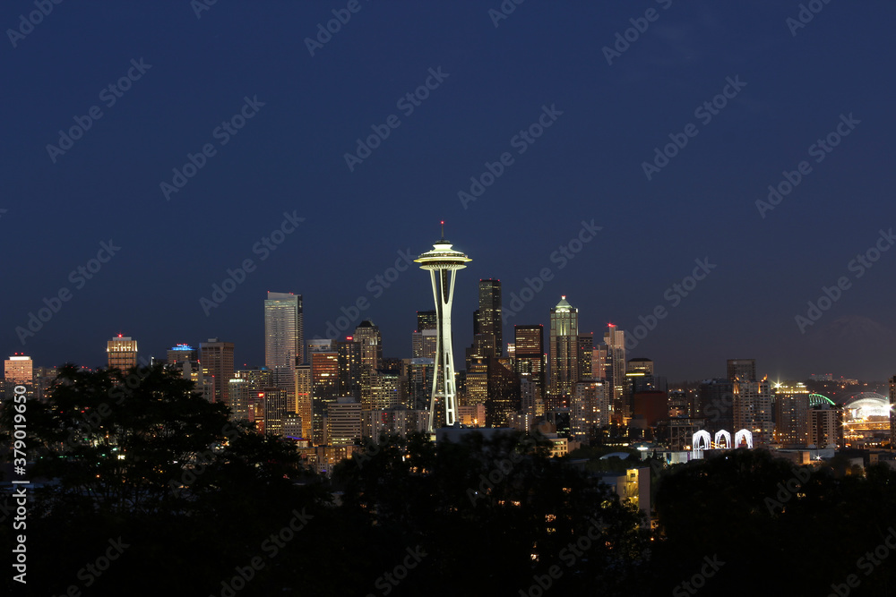 Twilight Skyline of Seattle Washington