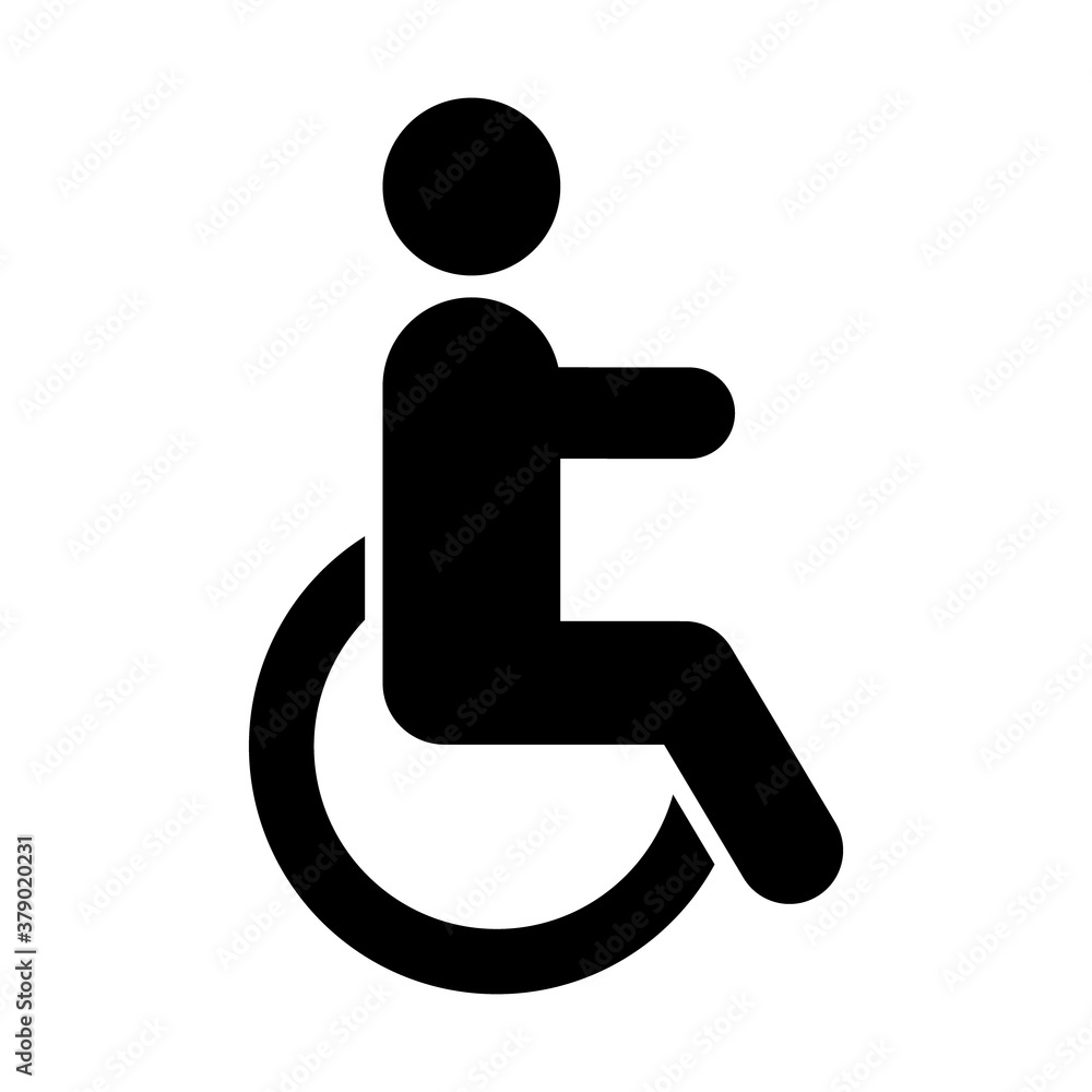 wheelchair symbol icon, silhouette style wheelchair symbol icon, silhouette style