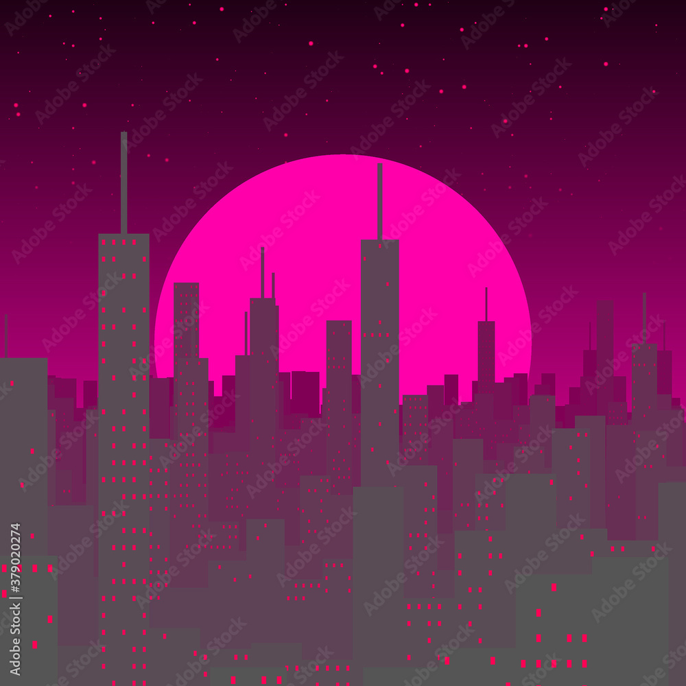 Abstract city scape and skyline background illustration.