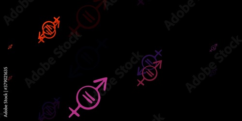 Dark Pink, Yellow vector pattern with feminism elements.