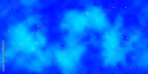 Light BLUE vector background with colorful stars. Shining colorful illustration with small and big stars. Pattern for new year ad, booklets.