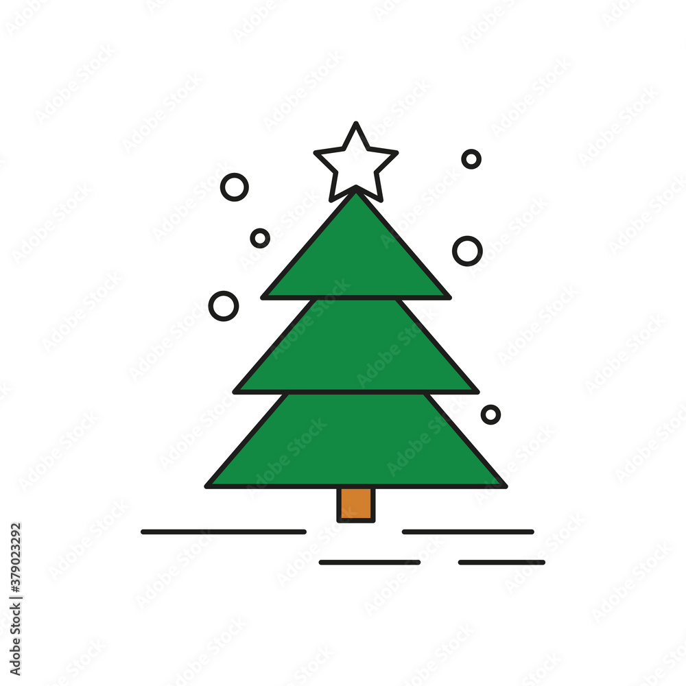 Christmas tree icon on white backroundg. Christmas tree icon on white backroundg.
