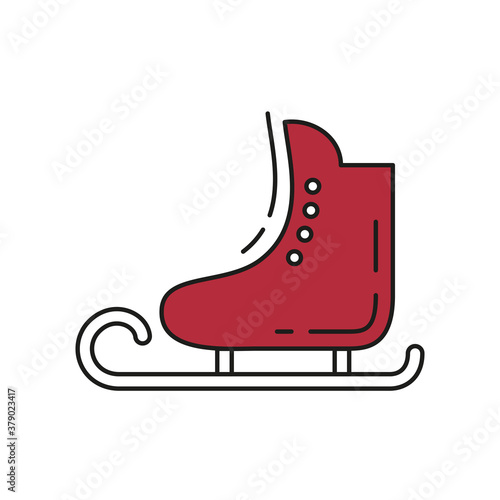 Ice skates icon on white background.
