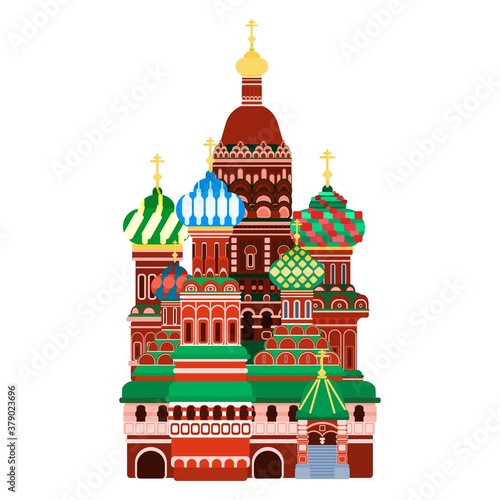 Moscow Cathedral on Red Square. flat style vector