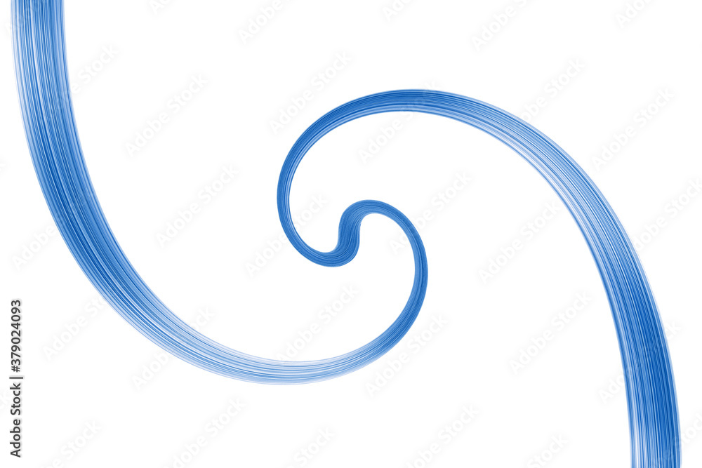 Swirled long blue hair strand on white, isolated Swirled long blue hair strand on white, isolated