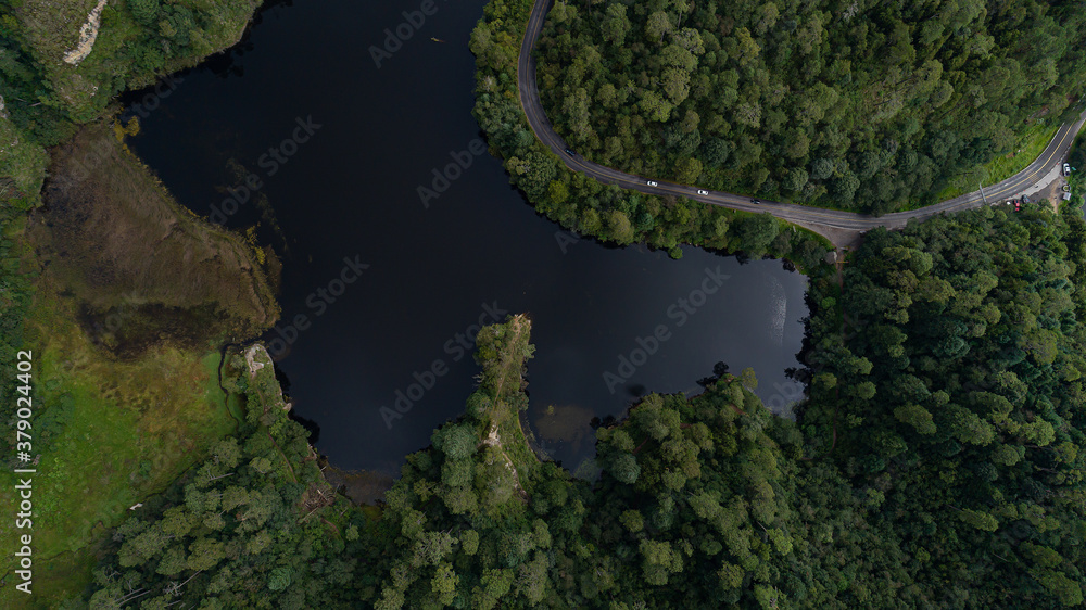 zempoala lagoon in Mexico  Drone view