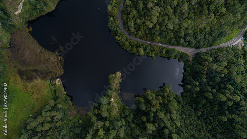 zempoala lagoon in Mexico Drone view