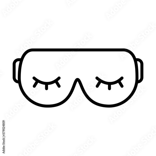 sleeping eye mask icon, line style