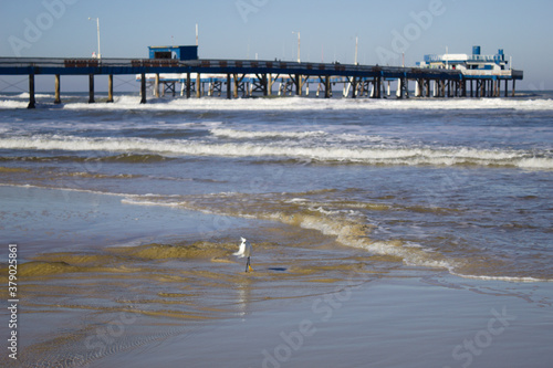 Maritime platform on Atl  ntida beach in the State of Rio Grande do Sul in Brazil