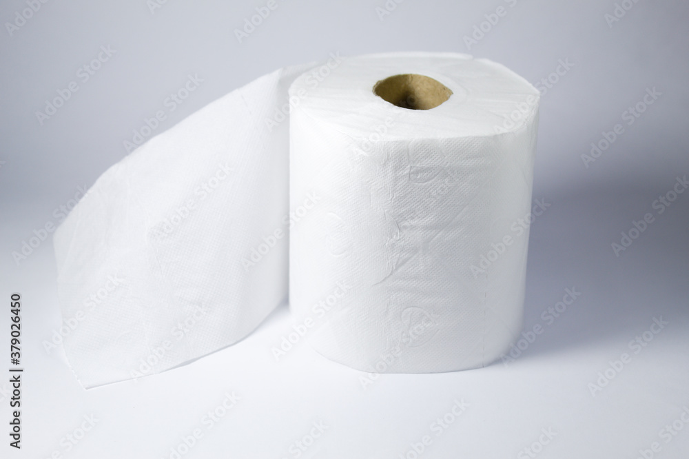 Toilet paper on white background Toilet paper on white background