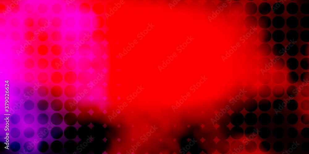 Dark Pink, Yellow vector pattern with spheres. Illustration with set of shining colorful abstract spheres. Pattern for business ads.