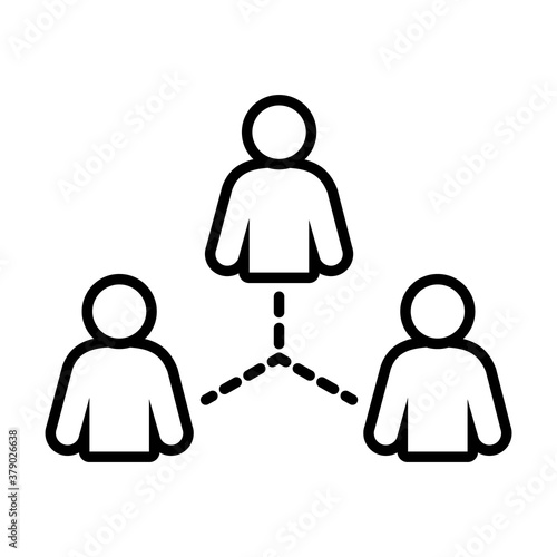pictogram people network icon, line style