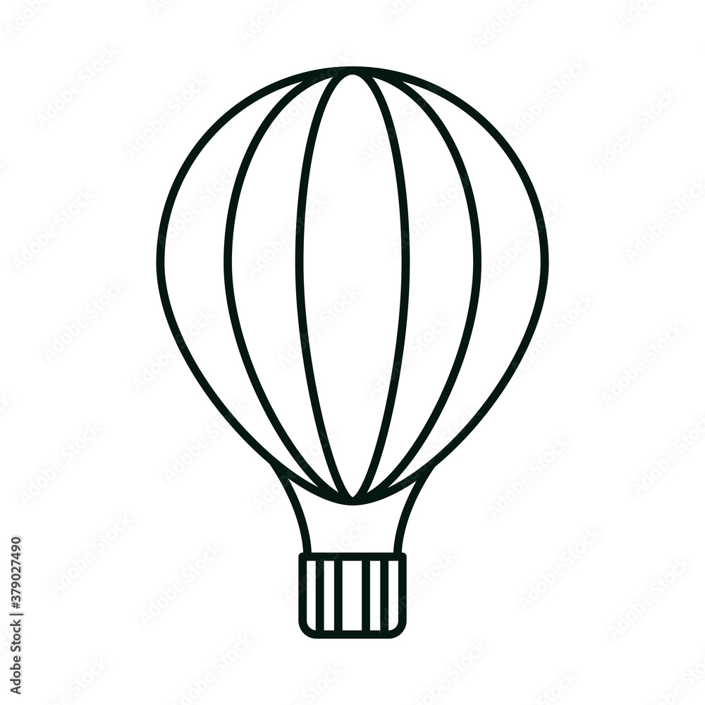 summer vacation travel, hot air balloon recreation adventure linear icon style summer vacation travel, hot air balloon recreation adventure linear icon style