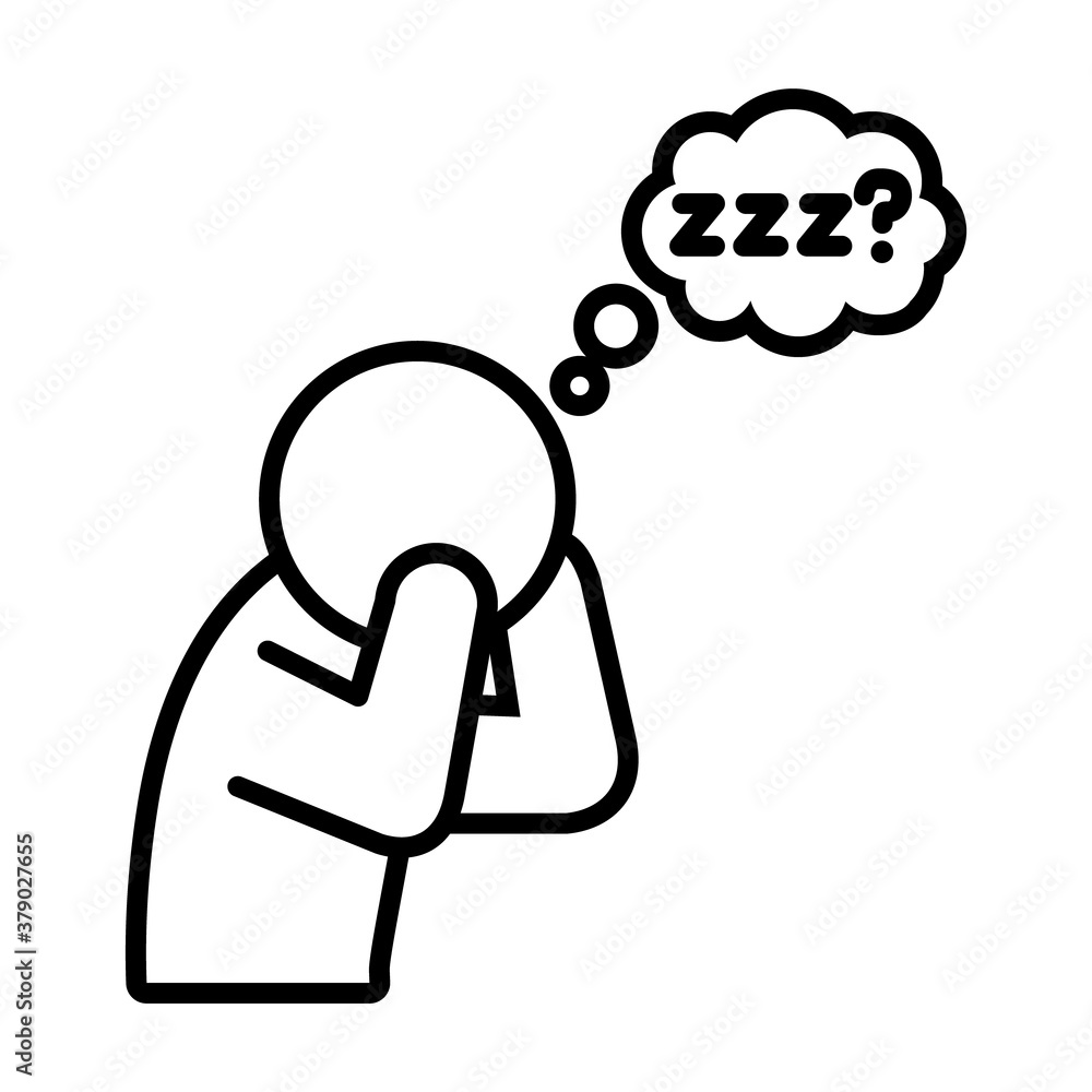 insomnia design, pictogram Man Suffers From Lack Of Sleep icon, line style insomnia design, pictogram Man Suffers From Lack Of Sleep icon, line style