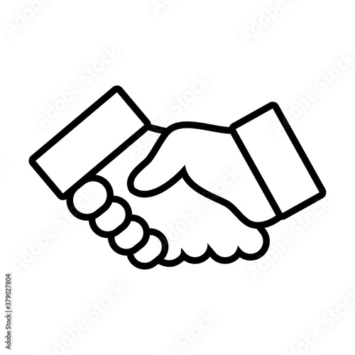 hands shaking icon, line style