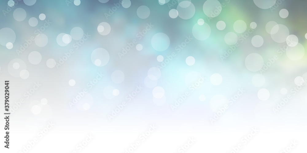 Dark Blue, Green vector background with circles. Abstract colorful disks on simple gradient background. New template for your brand book.