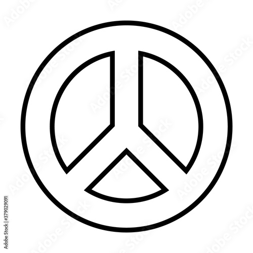 peace symbol icon, line style