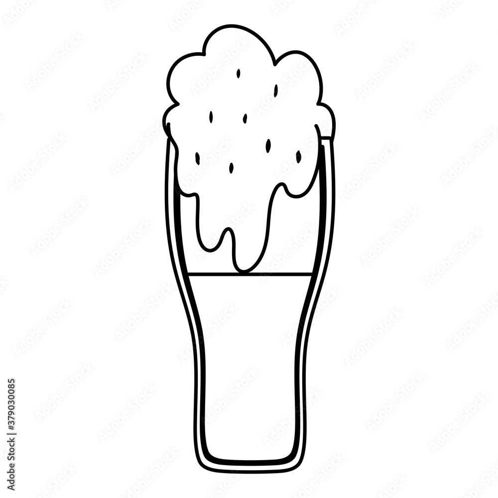 beer drink foam isolated icon over white background line style beer drink foam isolated icon over white background line style