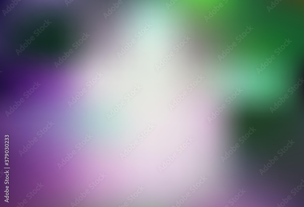 Light Pink, Green vector blurred shine abstract background.