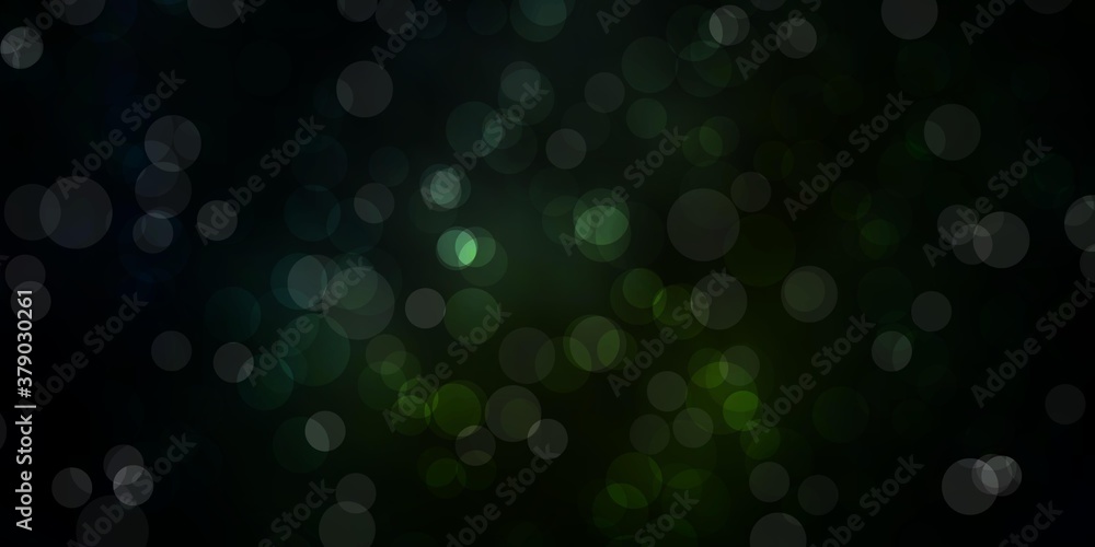 Dark Green vector template with circles. Glitter abstract illustration with colorful drops. Pattern for websites. Dark Green vector template with circles. Glitter abstract illustration with colorful drops. Pattern for websites.
