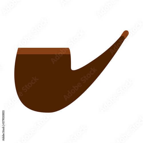 smoking pipe icon, flat style