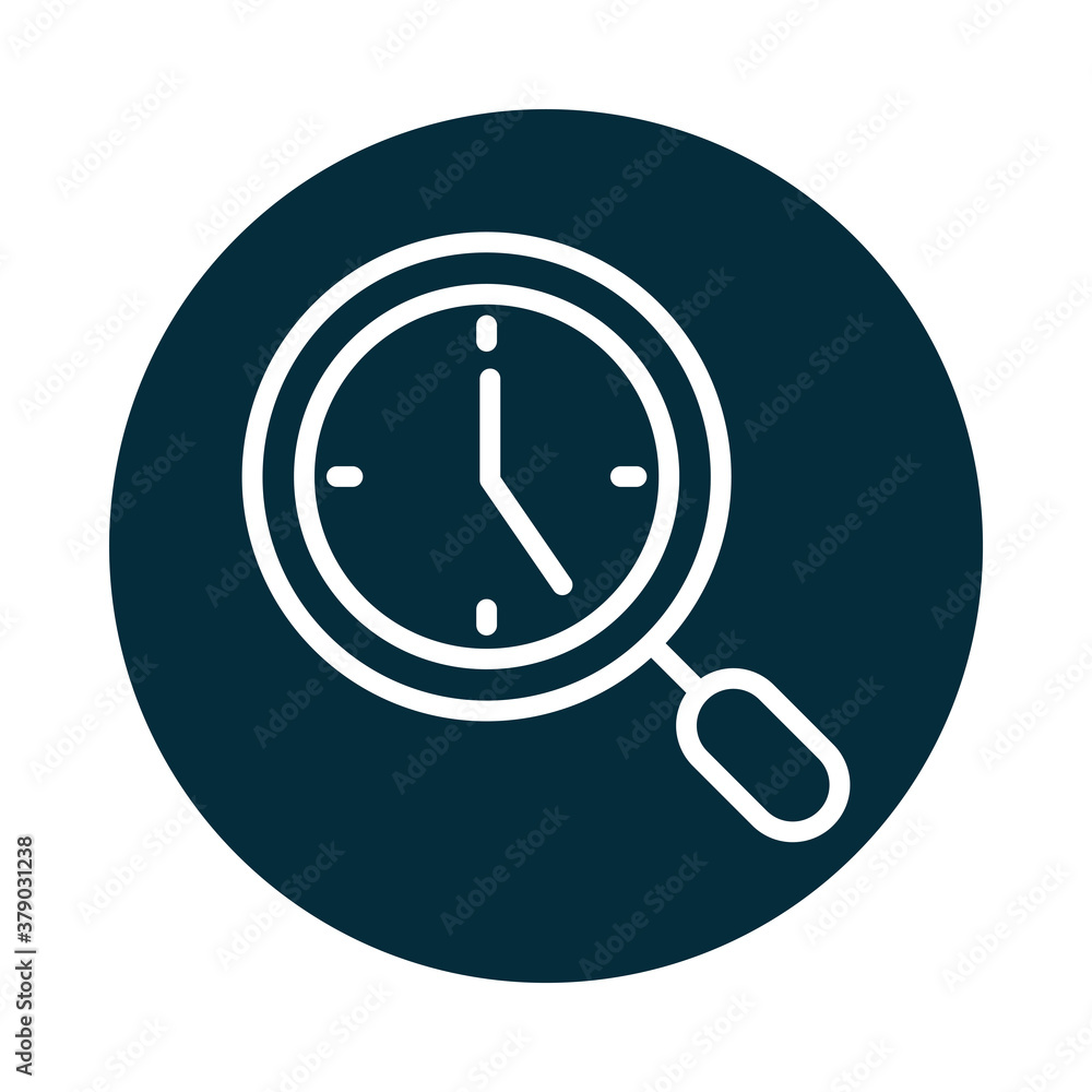 search icon, magnifying glass clock time block and line icon search icon, magnifying glass clock time block and line icon