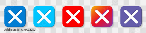 Set Check mark NO. 5 colors option icon. Vector illustration flat design UI and UX. Isolated on a transparancy background.