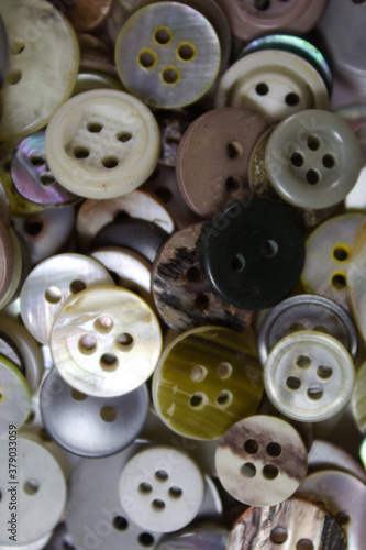 Clothes buttons used by seamstresses.