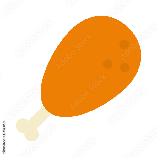 chicken thigh icon, flat style