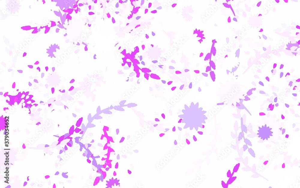 Light Purple vector doodle pattern with flowers Light Purple vector doodle pattern with flowers