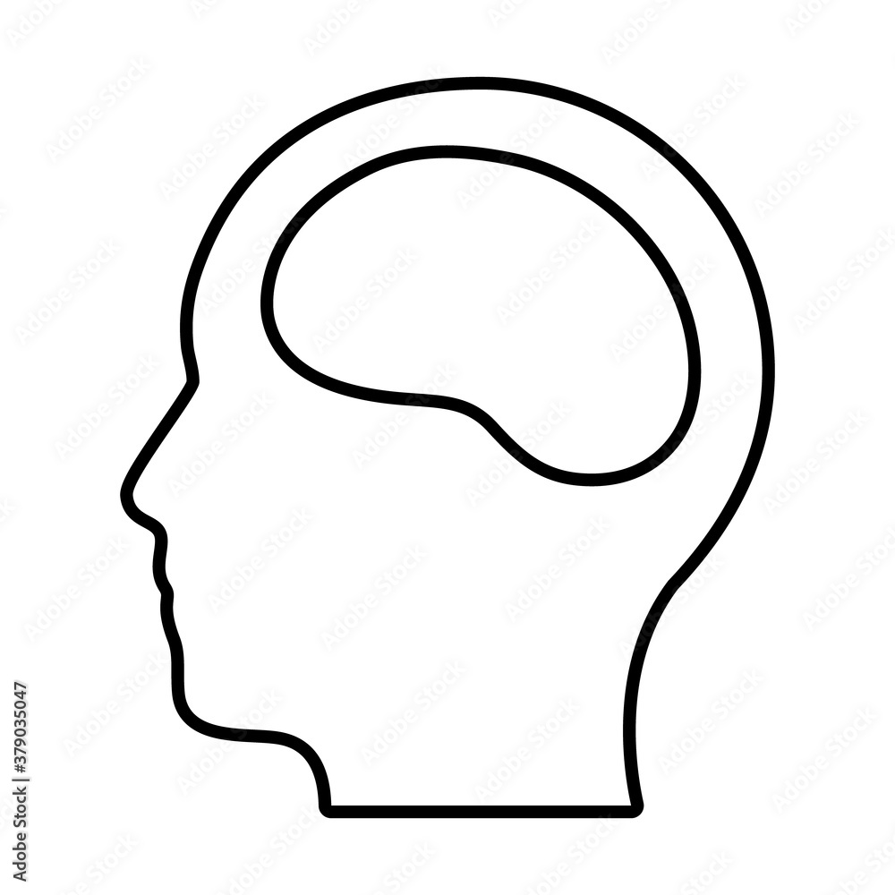 head with brain icon, line style head with brain icon, line style