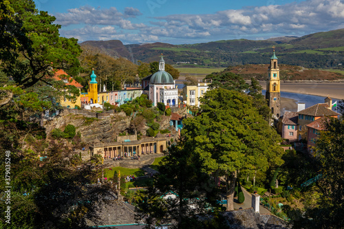 View of Portmeirion in North Wales, UK