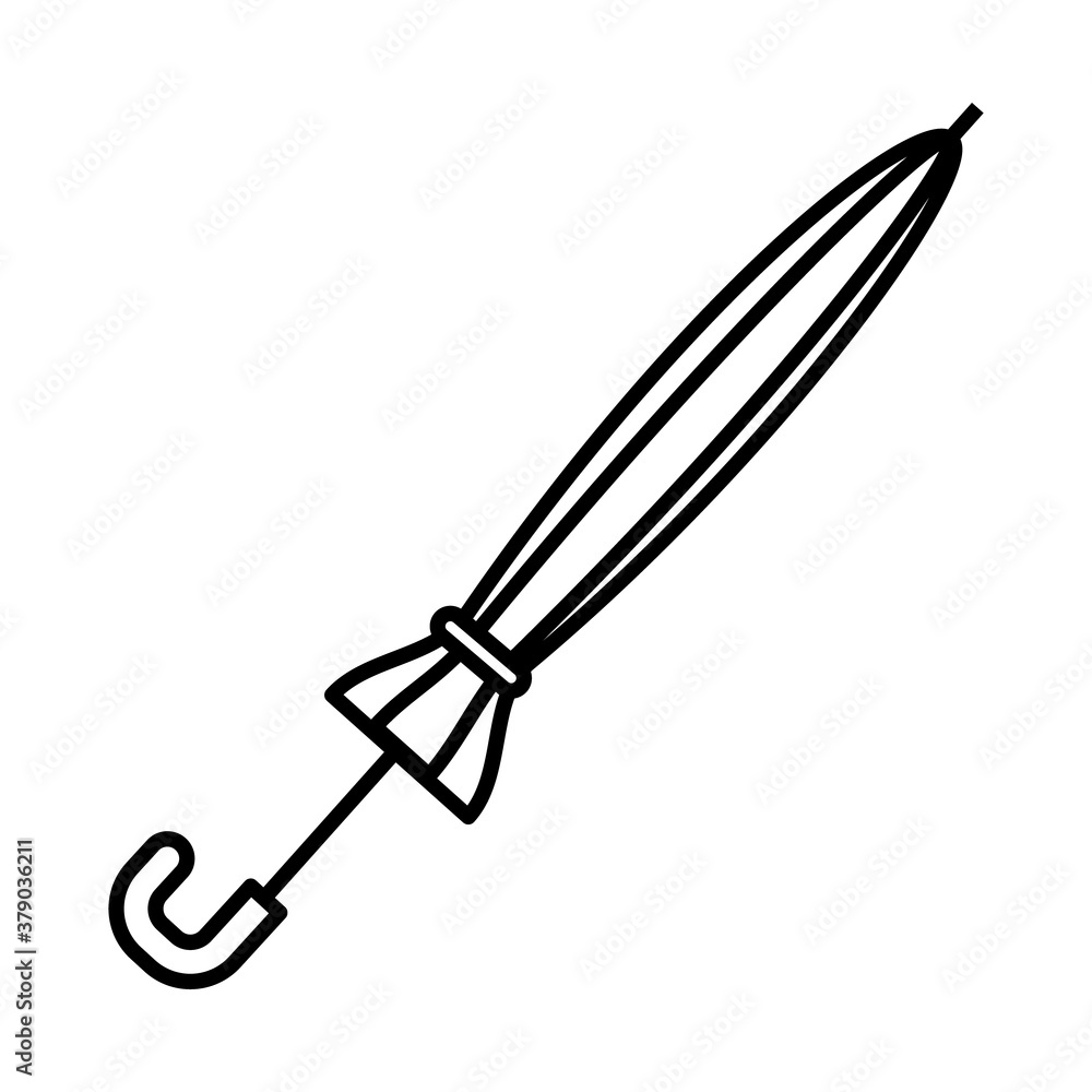 closed umbrella icon, line style closed umbrella icon, line style