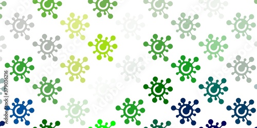 Light Blue, Green vector template with flu signs.