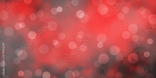 Dark Red, Yellow vector pattern with spheres. Abstract decorative design in gradient style with bubbles. Design for posters, banners.