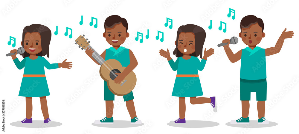 Set of children character vector design. Presentation in various action with emotions. no51 Set of children character vector design. Presentation in various action with emotions. no51