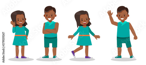 Set of children character vector design. Presentation in various action with emotions. no52