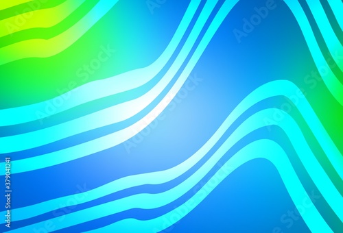 Light Blue  Green vector backdrop with bent lines.