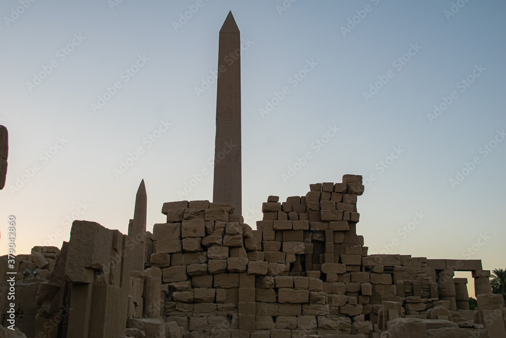 Historical destination, architecture and sculpture from Luxor Karnak, Egypt 2018