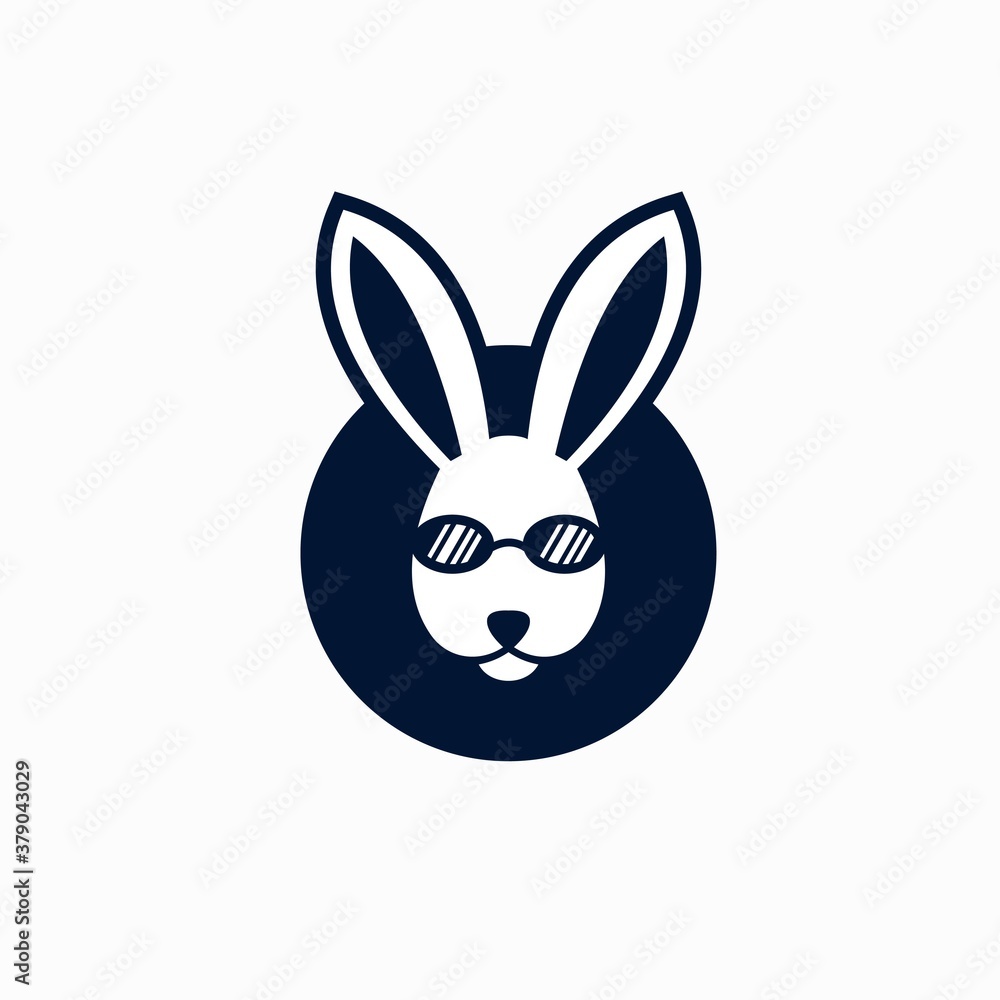rabbit geek icon logo design rabbit geek icon logo design