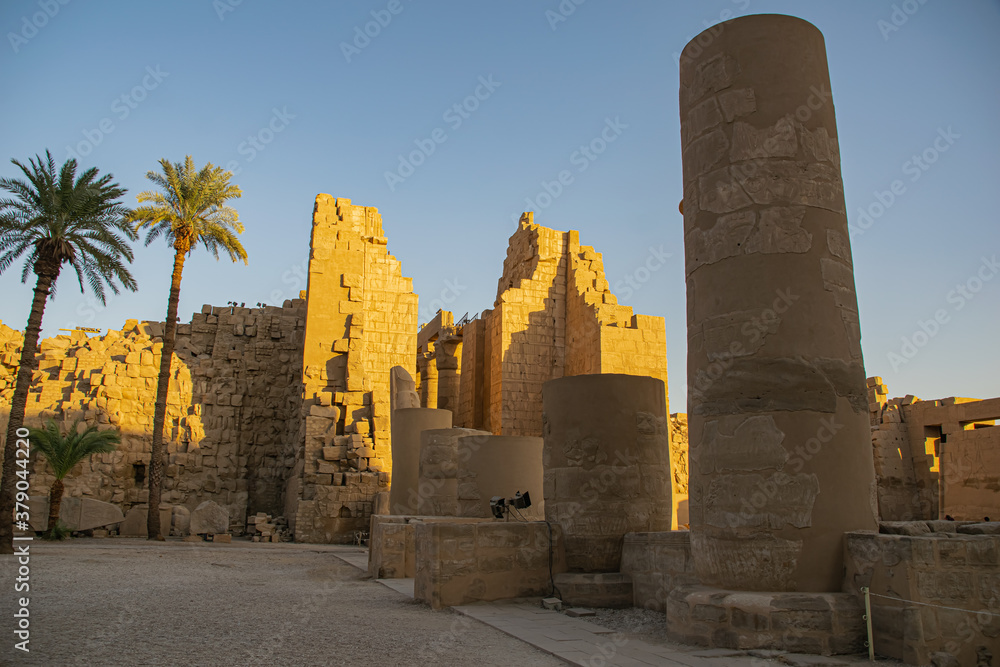 Historical destination, architecture and sculpture from Luxor Karnak, Egypt 2018